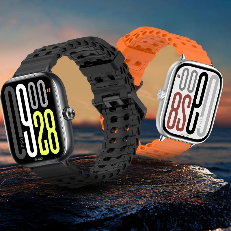 Soft Silicone Strap for Redmi Watch 6 5 4 Sports Two Tone Wristband for Xiaomi Mi Band 8 9 Pro Adjustable Rubber Wristband