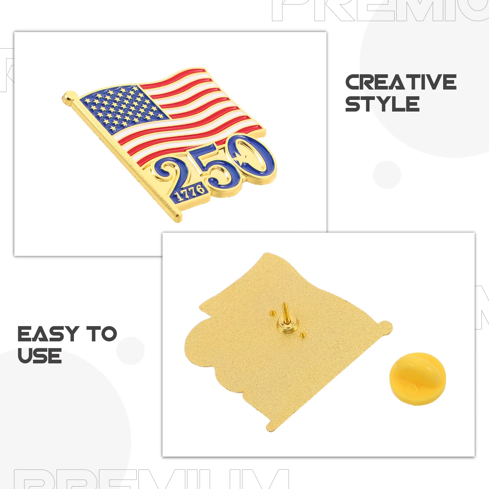 2Pcs American Flag Lapel Pins Usa Patriotic Badge Set Enamel Alloy Independence Day 2026 Commemorative Souvenir Pin for Veterans