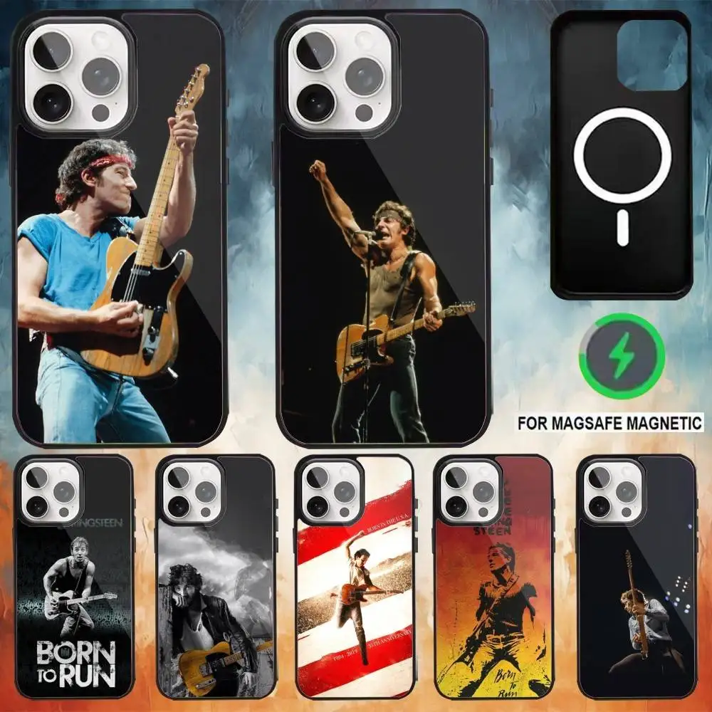 

B-Bruce S-SpringsteenS Phone Case For iPhone17,16,15,14,13,12,11 Plus,Pro Max Magnetic For Magsafe Wireless Charging