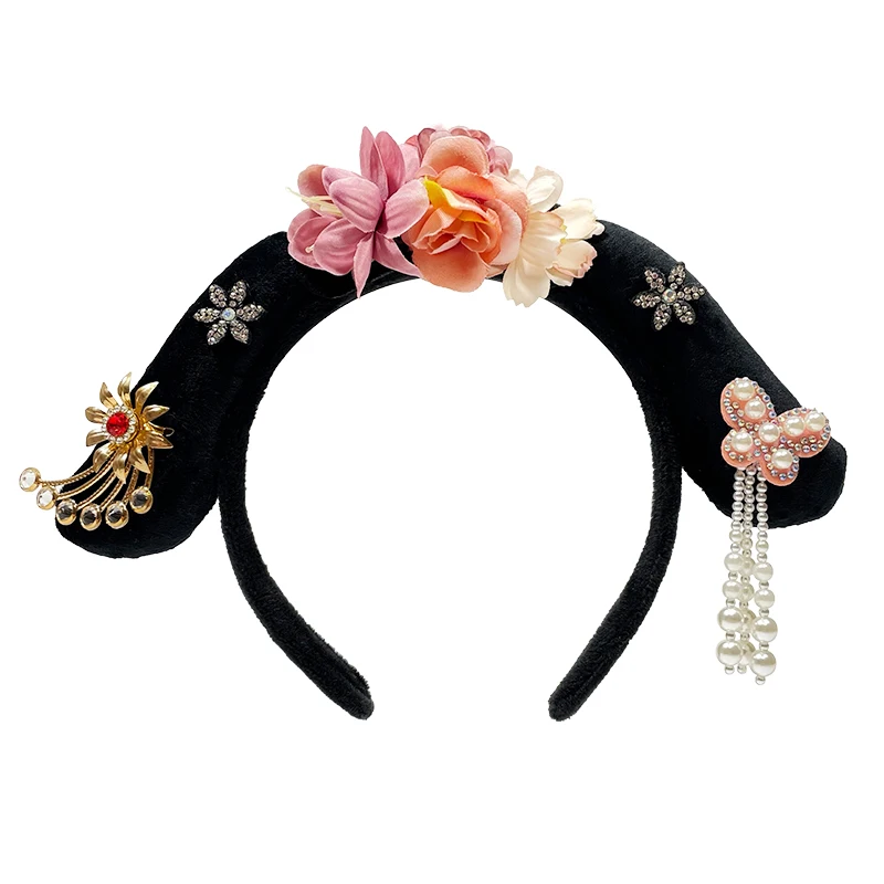 Girls Princess Headwear Accessories Qing Dynasty Royal Qitou Headwear Head band Cute Festival Party Cosplay