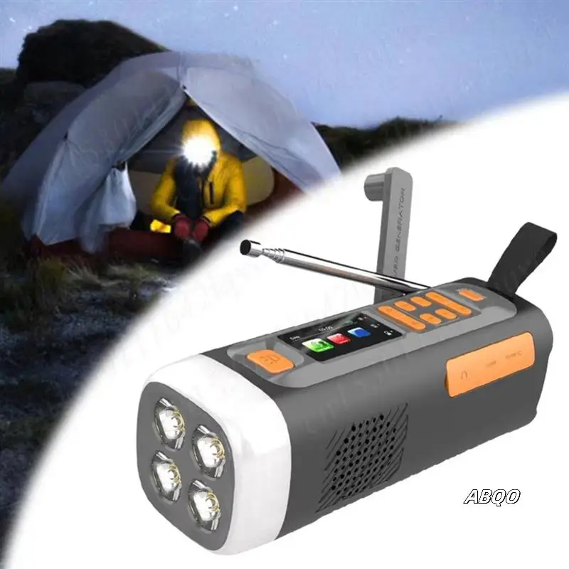 

Portable DAB FM Radio Rechargeable Emergency Radio Hand Crank Radio With Flashlight BT Speaker Solarradio For Emergency
