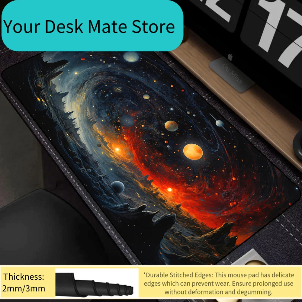 XXL Mauspad Anime Naturlandschaft Mausunterlage Großes Teclado Mauspad PC-Tastatur Gaming-Tischunterlage Laptop 900x400 Mausmatte