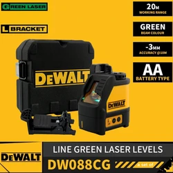 DEobcut-Niveau laser magnétique DW088CG, auto-droelling, ligne croisée, faisceau vert, horizontal et vertical, IP54, 2 lignes