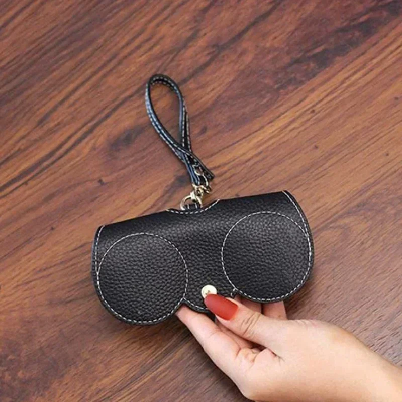 Soft Leather Sunglasses Bag Eyewear Case Container Storage Box  Portable Hanging Glasses Bag  Anti-Compression Sunglasses Case