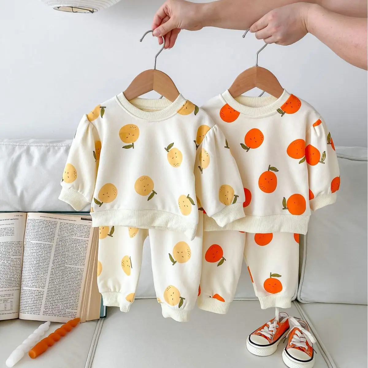 Autumn Baby Super Bird Boy Girl Tricot Babies Clothes Wholesale Waffle Home Sweatshirt Cotton Long Sleeve Suit Kids Outfit Sets