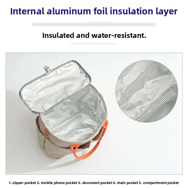 حقيبة الأم ذات السعة الكبيرة يمكن أن تكون مقطورة حقيبة الأم والطفل عصرية وخفيفة الوزن وحقيبة ساعي بكتف واحد #4
