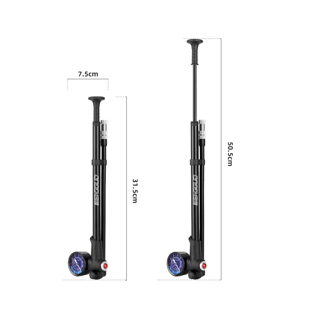 High Pressure Bike Pump 400PSI Tire Inflator Air Pump with Pressure Gauge for Fork and Rear Suspension