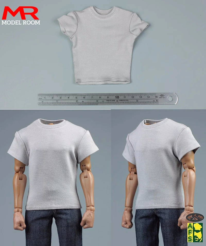 AFS 1/6 Skala Männliche Soldat Einfarbig T-shirt Tops Kleidung Modell Fit 12'' Soldat Action Figur Körper Puppen – Detail 4