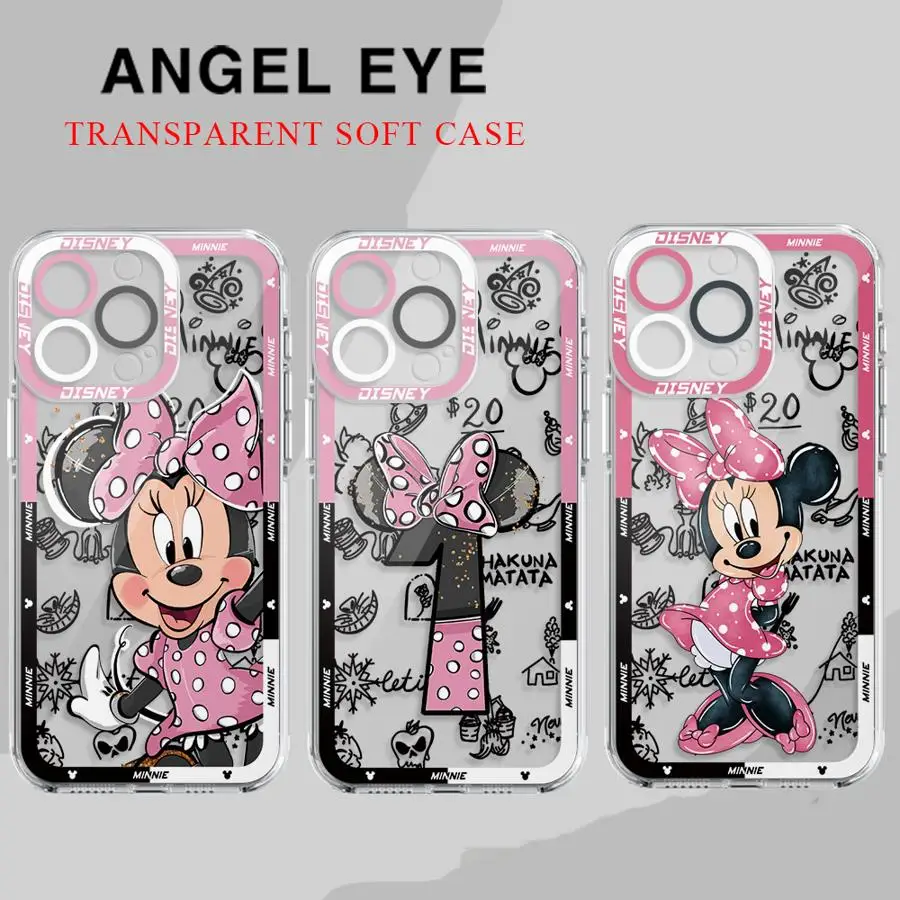 Disney Mouse Disney Minnie Cute Phone Case for Apple iPhone 15 16 Pro XS Max 13 14 Plus XR SE 7 8 12 11 Pro plus Matte