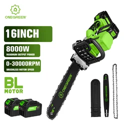 Onegreen 8000w 16 Zoll bürstenlose elektrische Kettensäge Akku-Batterie Schnitts äge Holz bearbeitung Elektro werkzeuge für Makita 18V Batterie