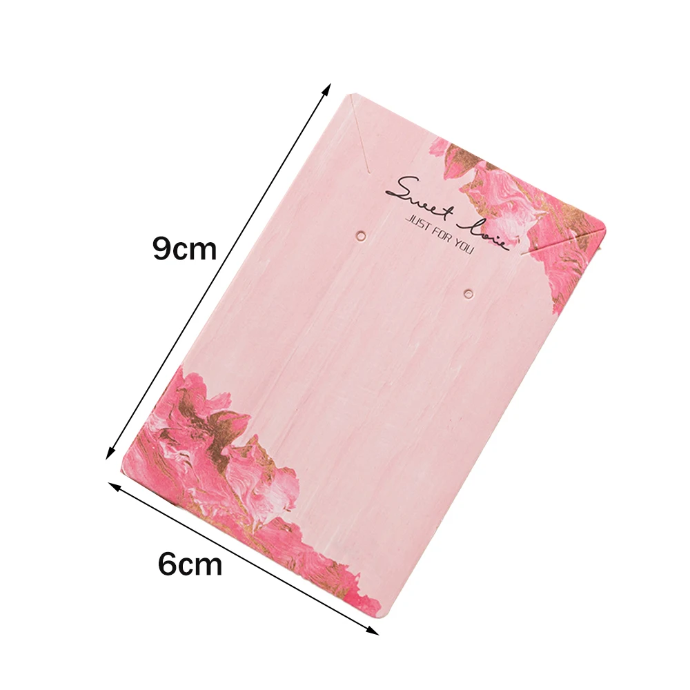 50Pcs 6x9cm Necklace Earring Jewelry Hanging Sales Display Card Holder For DIY Small Business Packaging Retail Tag Cardboard
