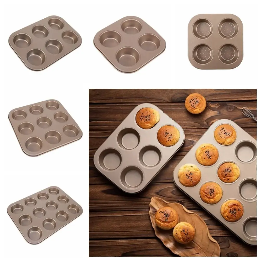 

4/6/9/12 Cavity Small Muffin Pan DIY Carbon Steel Mini Baking Molds Easy Release Non-stick Cupcake Baking Mould Bakeware