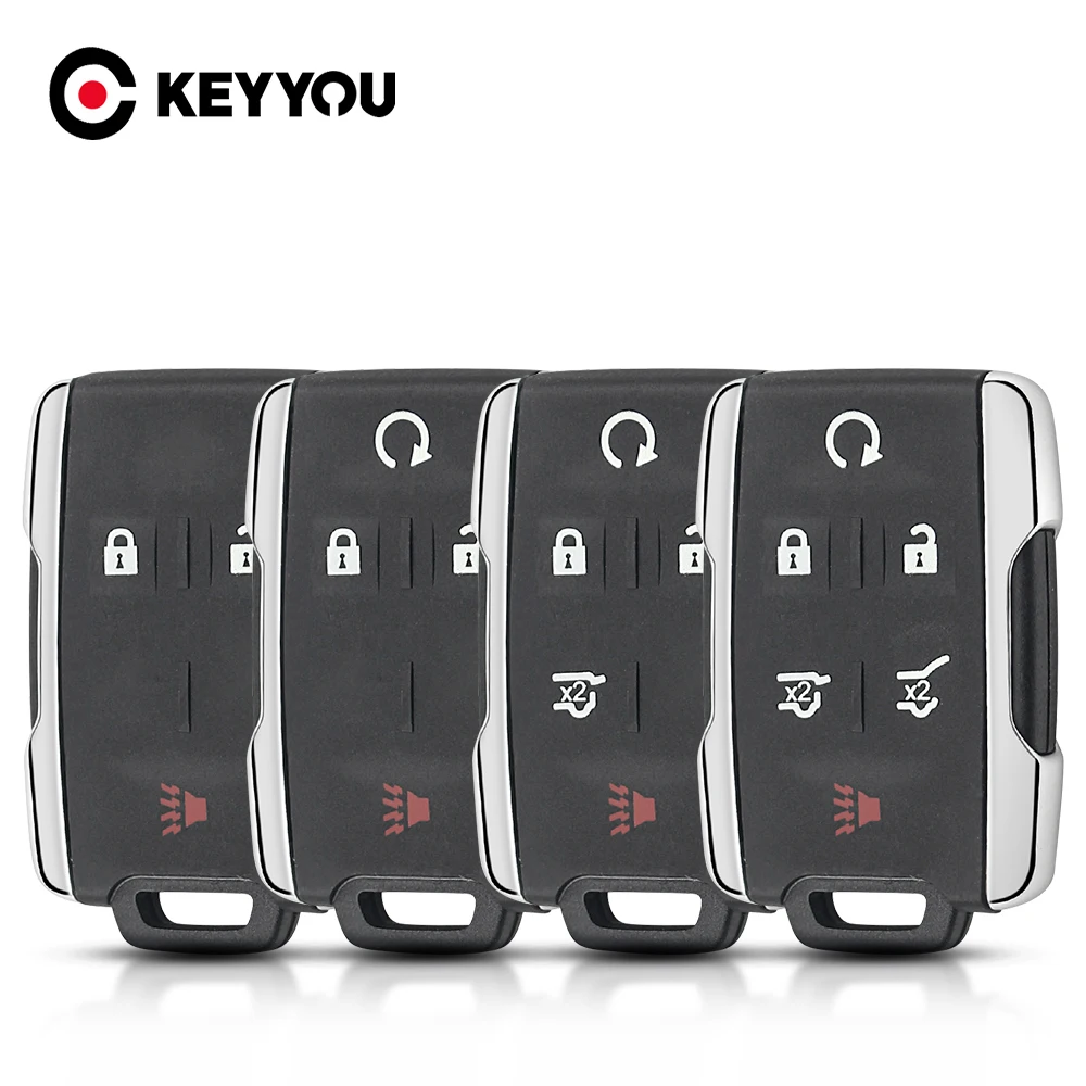 KEYYOU For Chevrolet Tahoe Suburban Sierra Silverado For GMC Yukon XL Terrain 3/4/5/6 Button Remote Smart Key Shell Case Housing