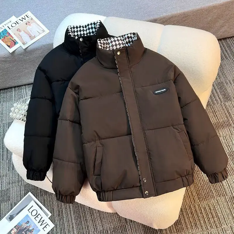

New 2024 Men's Thiened Cotton Jaet Winter Warm Spor Casual Trendy Bread Sle Coat Polyester Fiber Long Sve Zipper C...