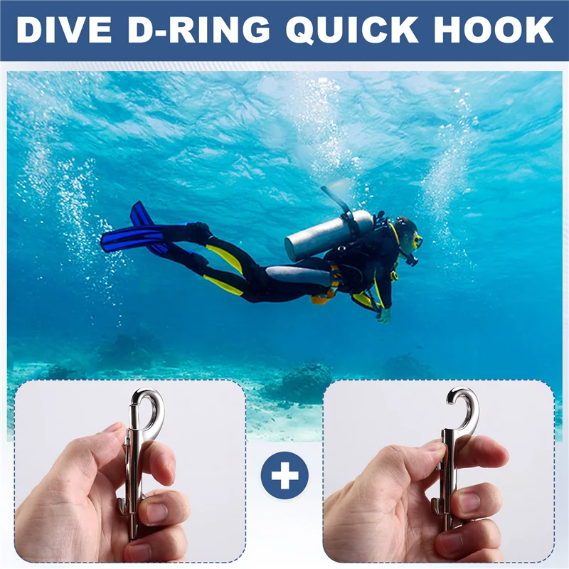 

A02F-10 шт., 88 мм, двухсторонний болт для подводного плавания, зажимы для карабинов, цинковый сплав, карабин для быстрого вытяжения, B-образный пружинный крючок