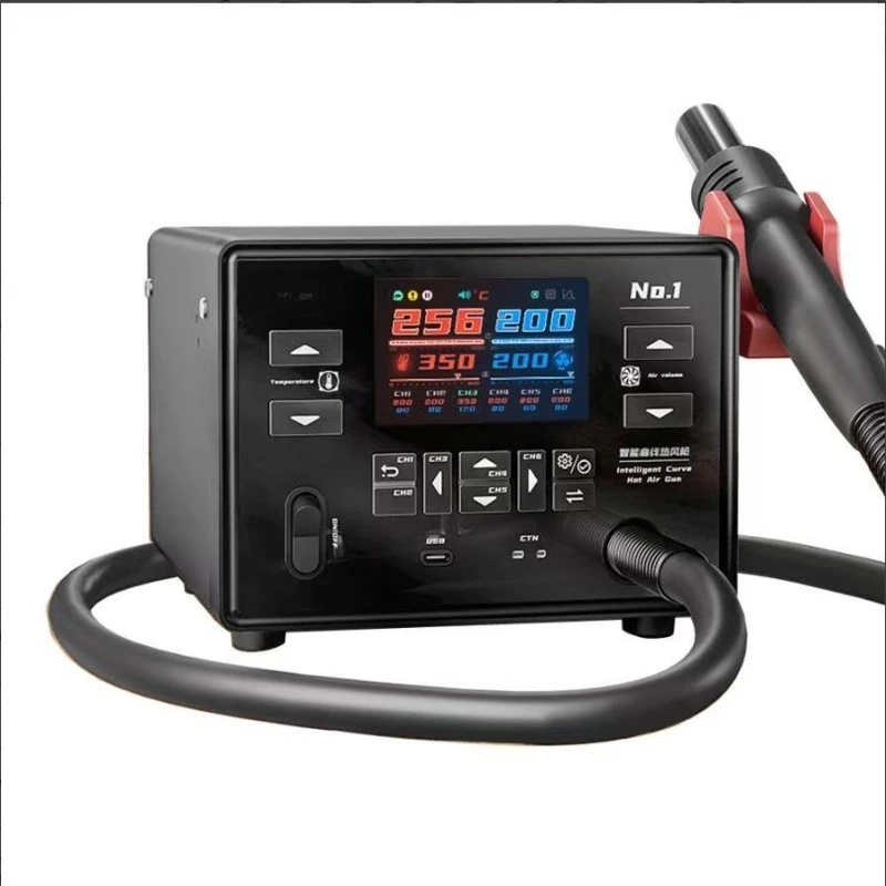 Electric soldering iron hot air gun dismantling and welding table, intelligent curved hot air gun high power c