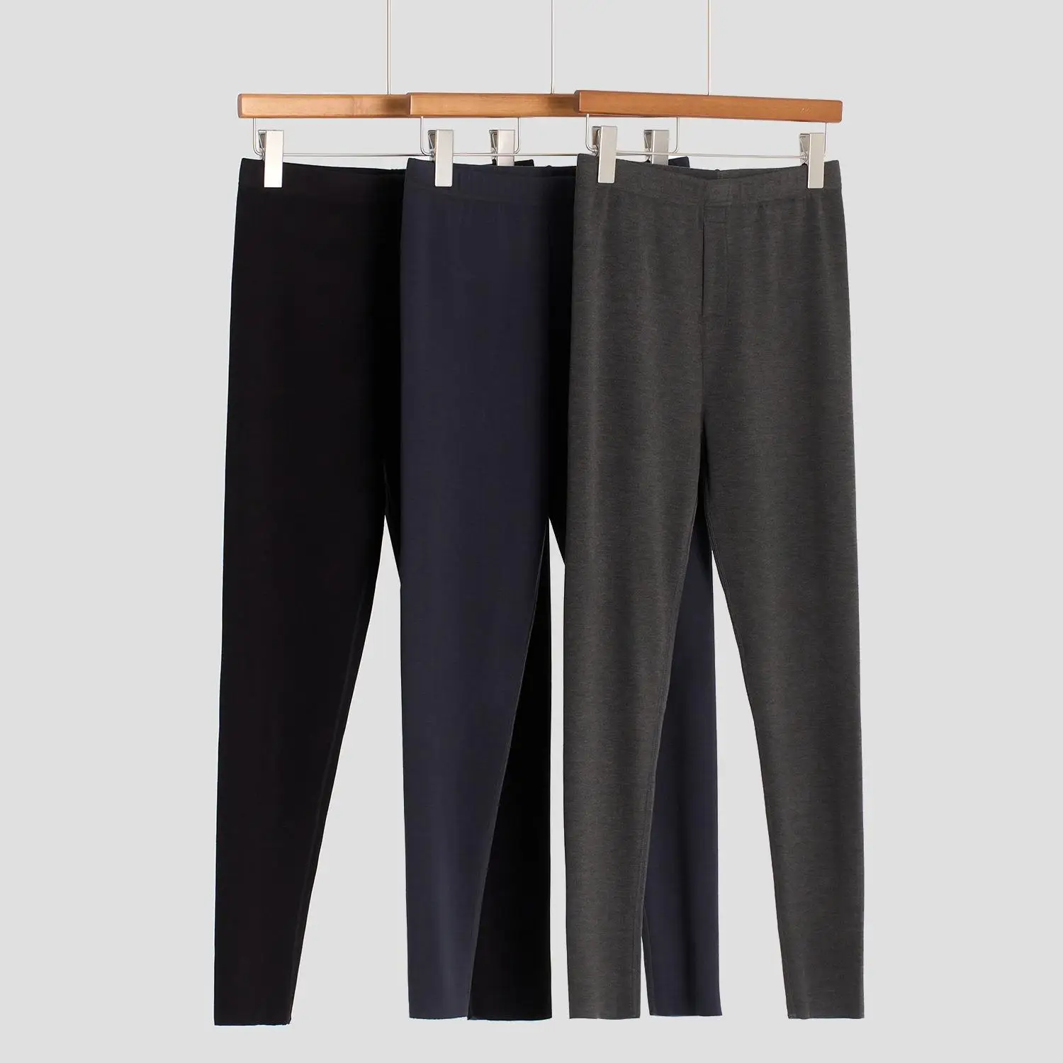 

Heating Leggings for Men's Underwear Warmth Home Clothes Double Layered Fleece Innerwear Pure Color Non-Patchwork Design