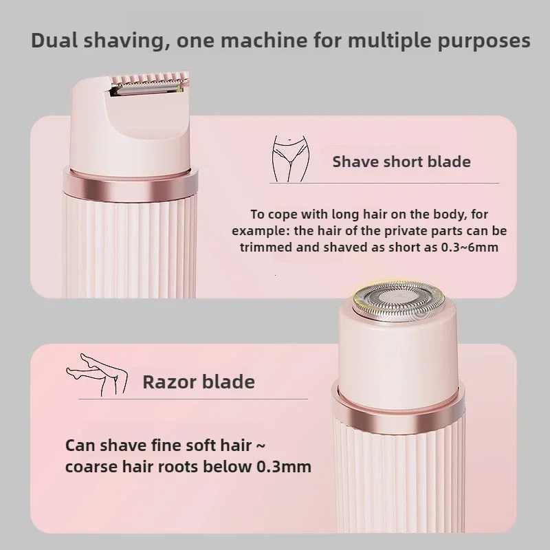 Rasoio elettrico da donna Trimmer bikini Epilatore corpo Rasoio per zona privata Ascelle Gambe Depilazione viso Indolore Liscio