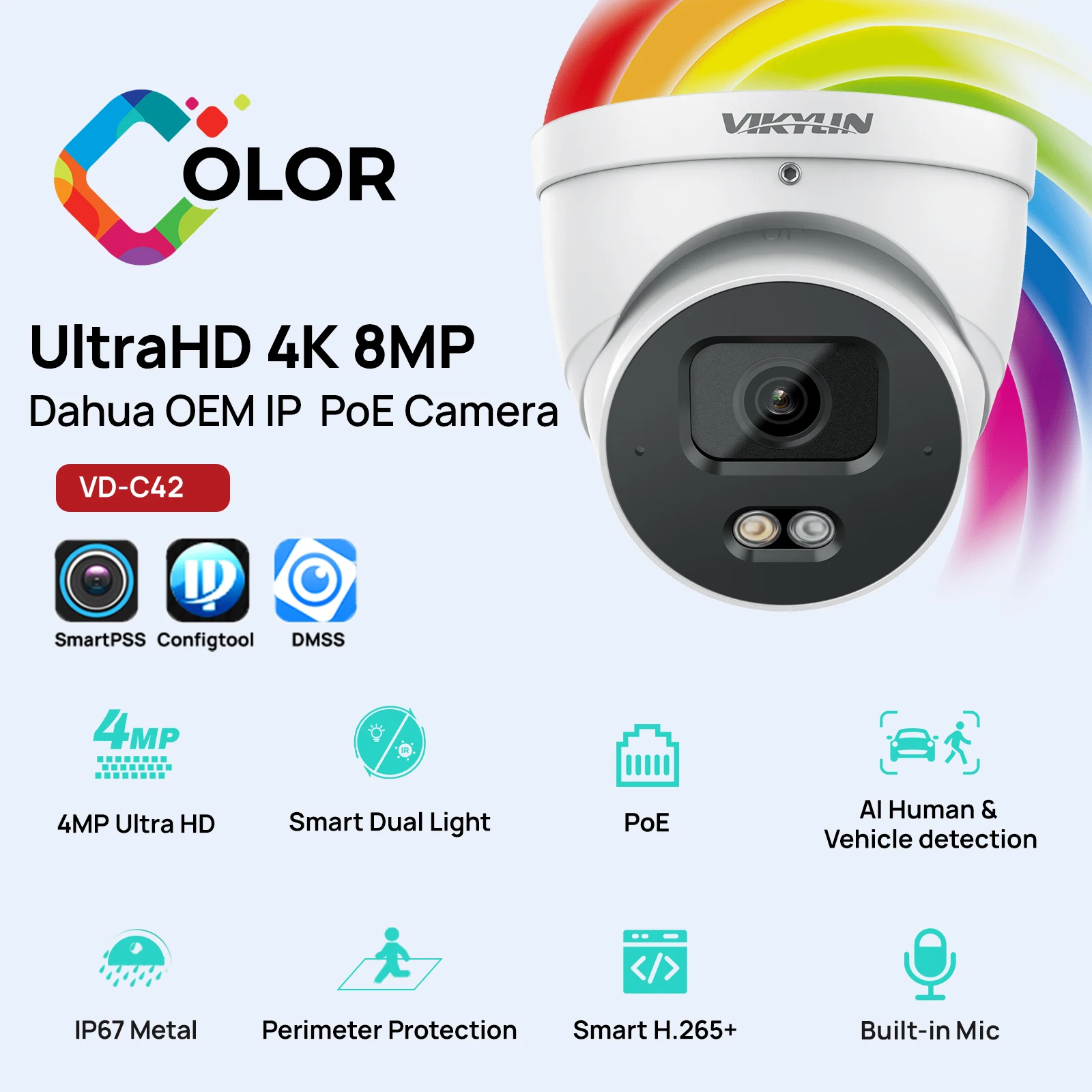 camera-de-securite-ip-vikylin-4mp-ivs-double-eclairage-intelligent-micro-integre-detection-de-mouvement-intelligente-support-exterieur-onvif-boitier-metallique-ip67
