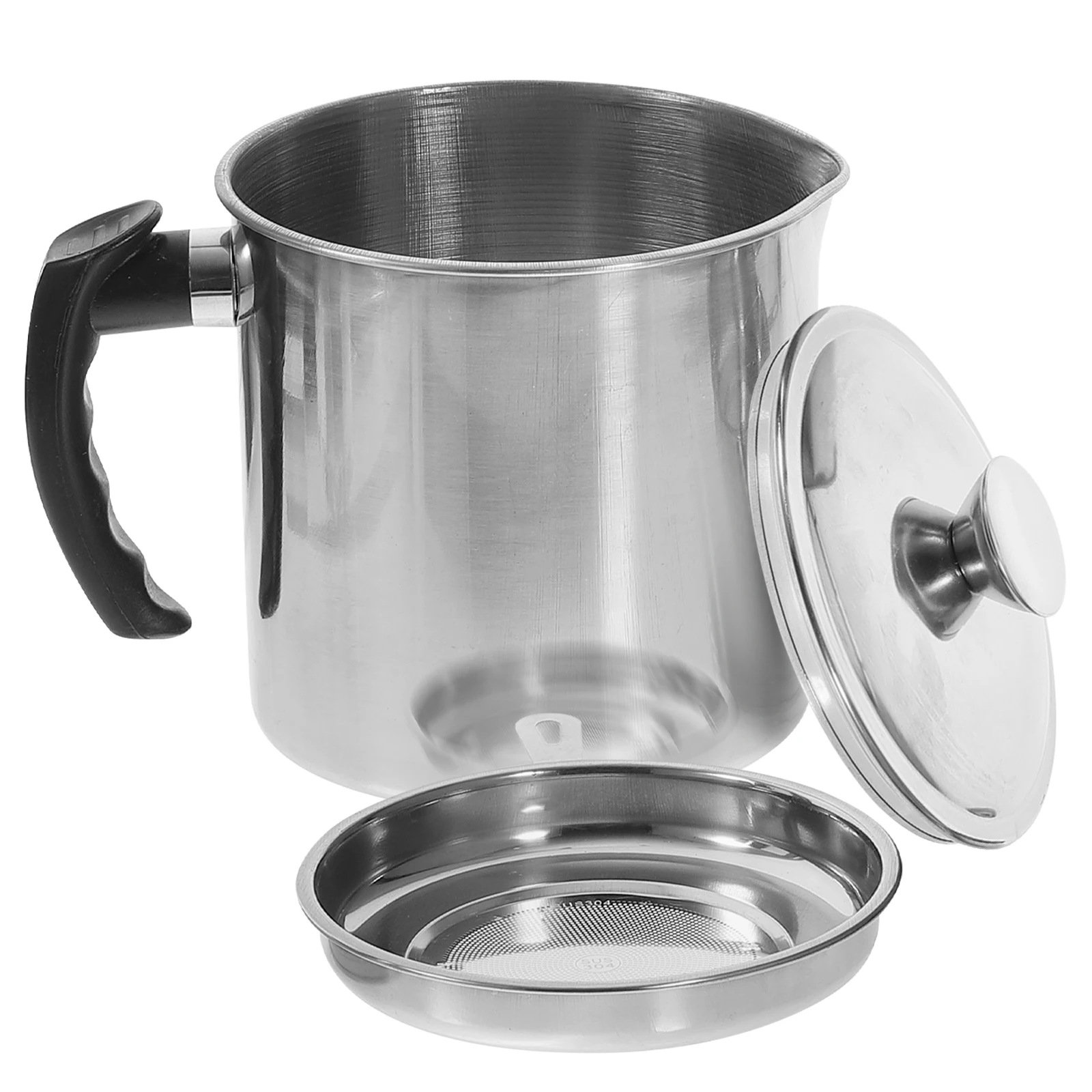 

Grease Pot Oil Filter Container Soup Separator Kitchen Tool Lid Stainless Steel Plastic Strainer Cooking Storage