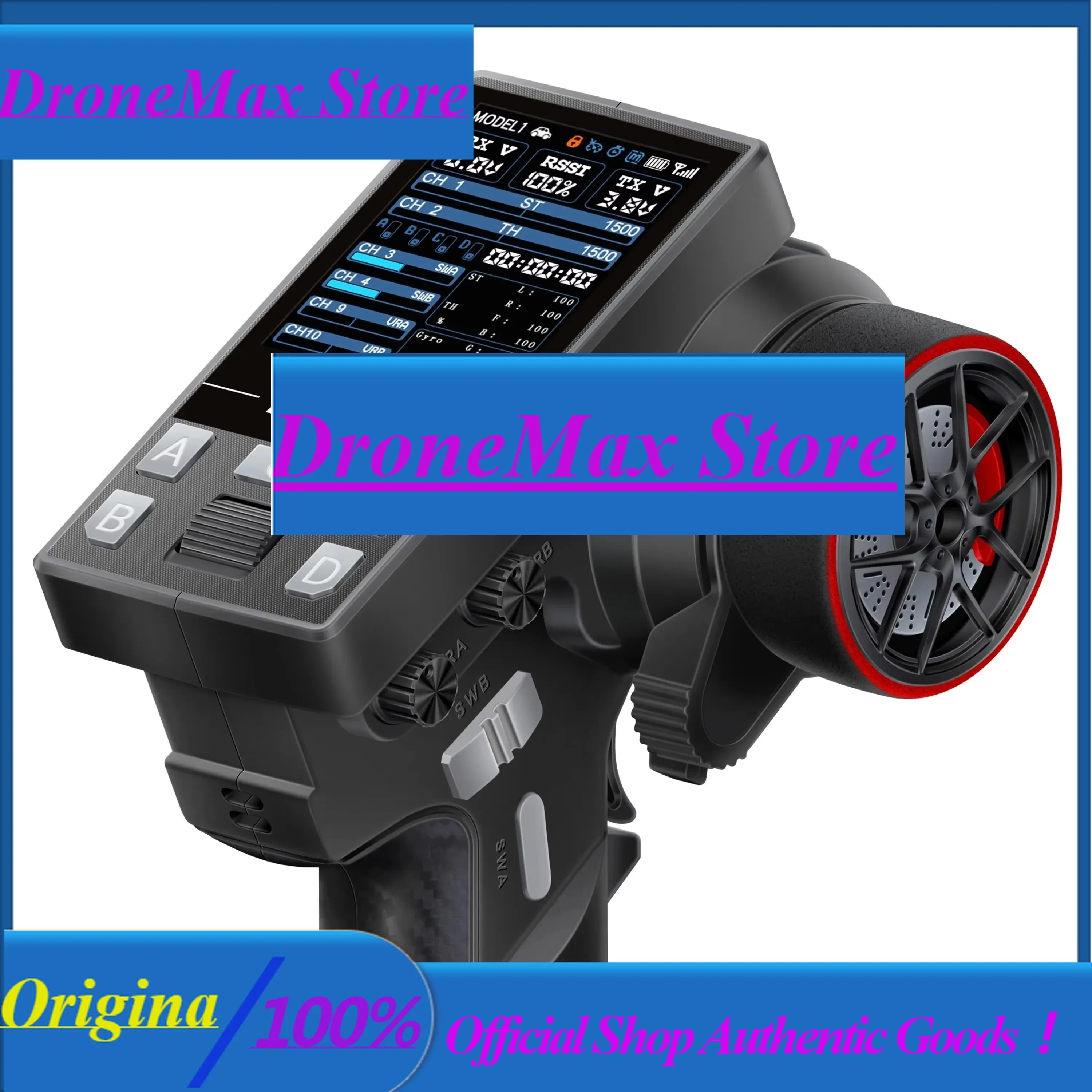 DroMaHotRC CT-10B 10CH Handwheel Color Screen Transmitter F-10A Receiver For RC Car Tank Boat