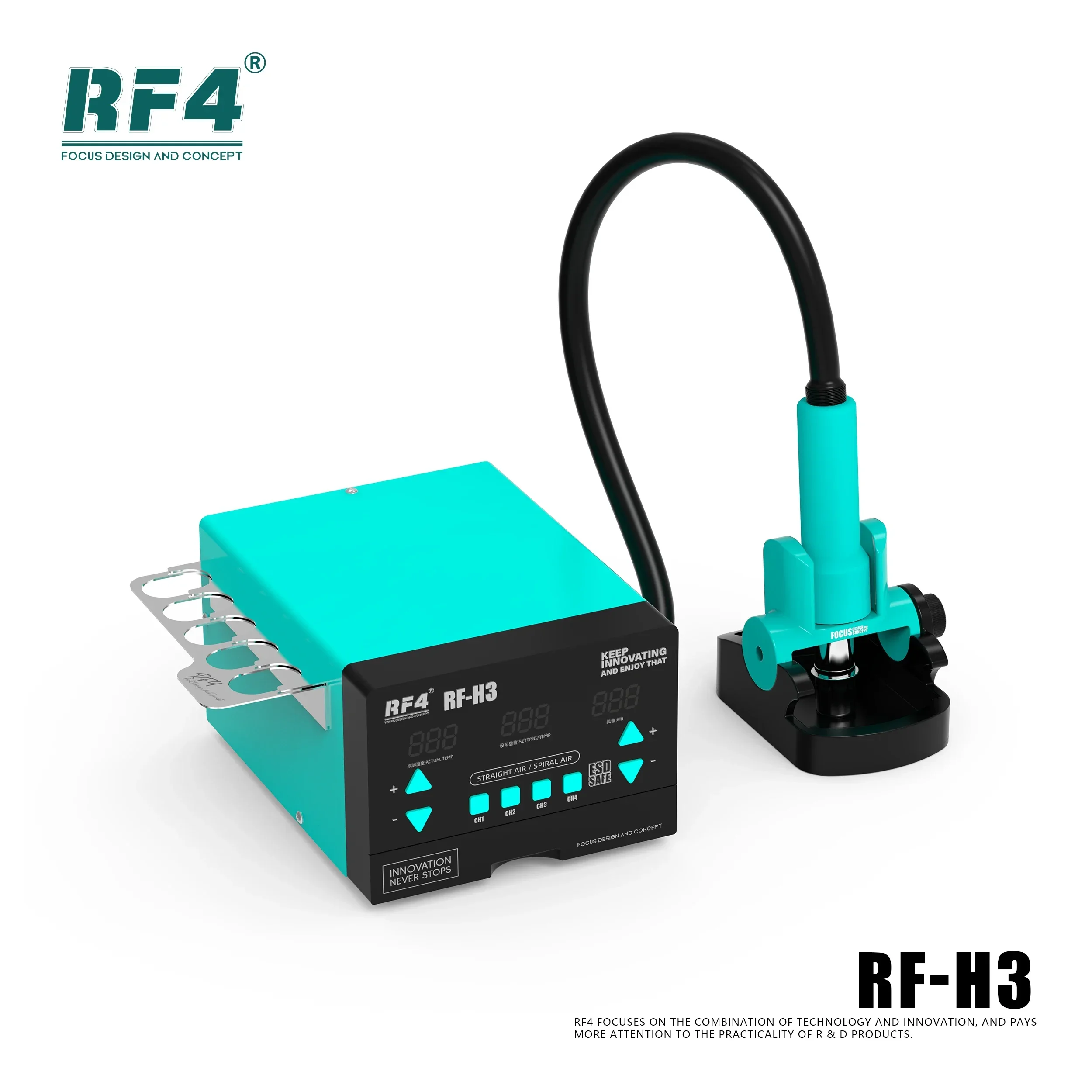 Pistola de aire caliente RF4, estación de desoldar de retrabajo Digital BGA, secador de calor de eliminación rápida para teléfono PCB SMD,