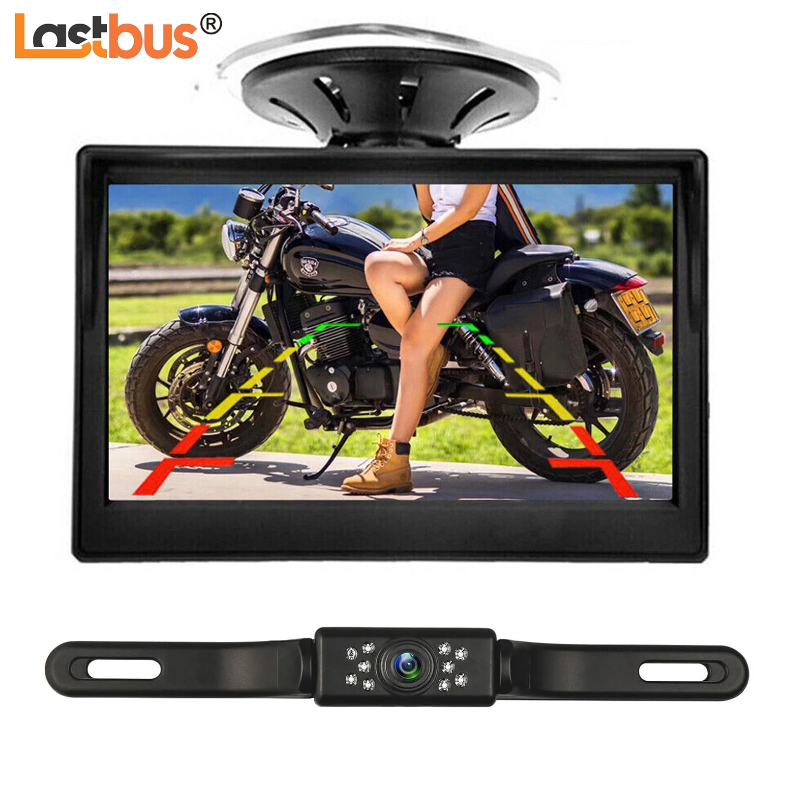 

Lastbus Truck 5" Rear Vew Reversing Monitor+ Reverse Backup Camera Kit For Car Caravan 12-24V