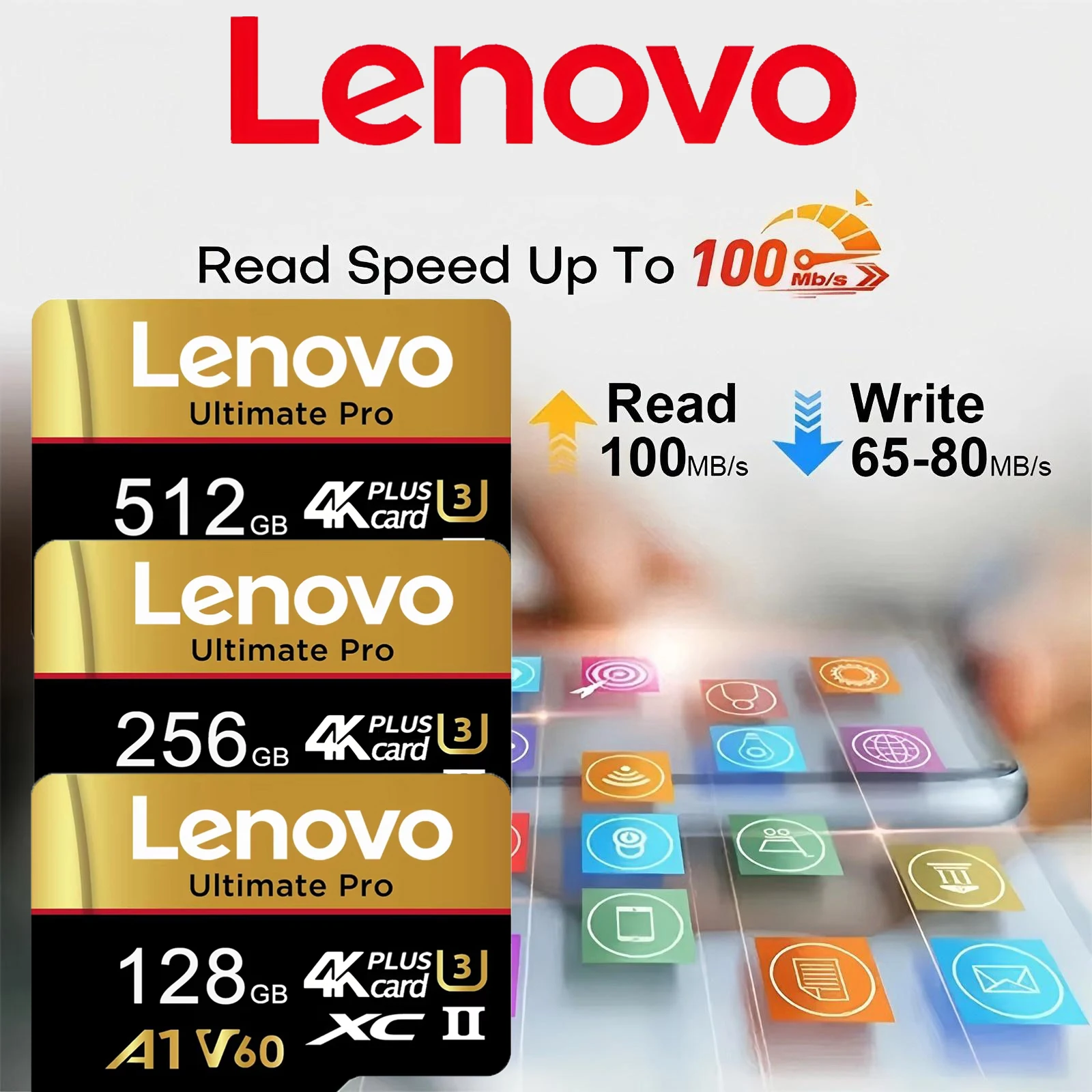 Quick Lenovo Memory Card SD Cards 512GB TF Cards Micro TF SD 256GB 128GB Quick Transfer 4K for GoPro / Dash Cam / Phone
