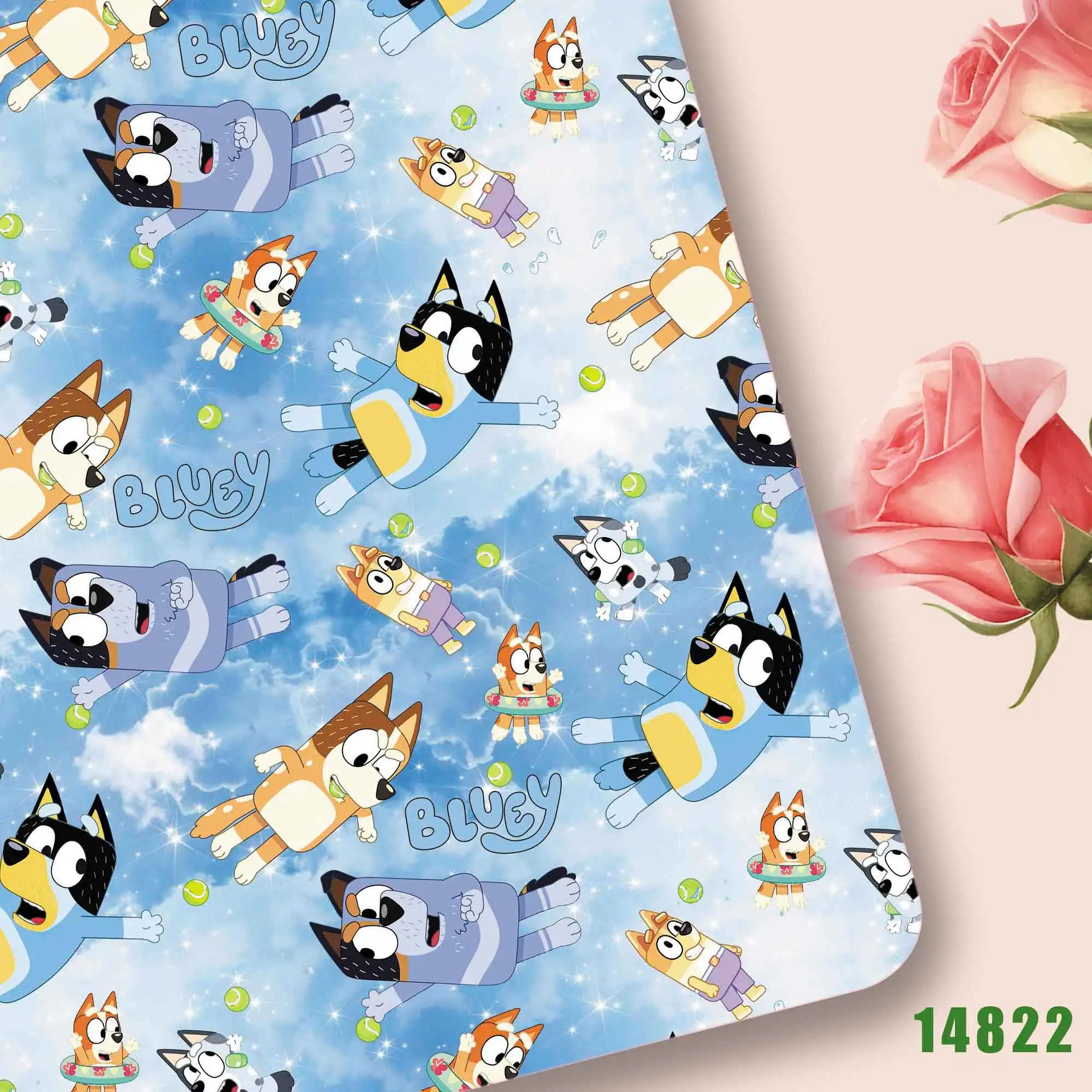 140x50CM stof cartoon blauwe stof patchwork weefsel kind thuis textiel naaien pop jurk gordijn polyester katoenen stoffen