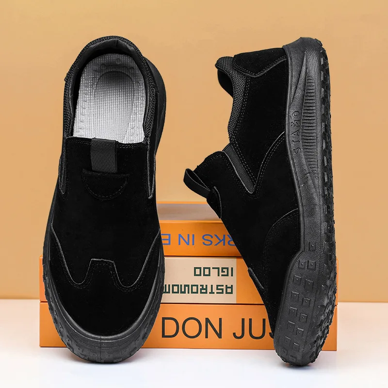 2024 New Men‘s Casual Shoes Sports Slip-On Flat Comfortable Sneakers Fashion Outdoor Trend Large Size Breathable Driving Shoes