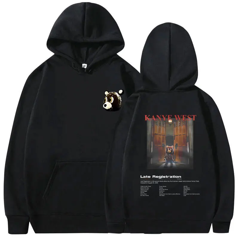 

Rapper Kanye West Late Registration Graphic Hoodie Men Women Hip Hop Fashion Vintage Streetwear Male Casual Oversized Sweatshirt