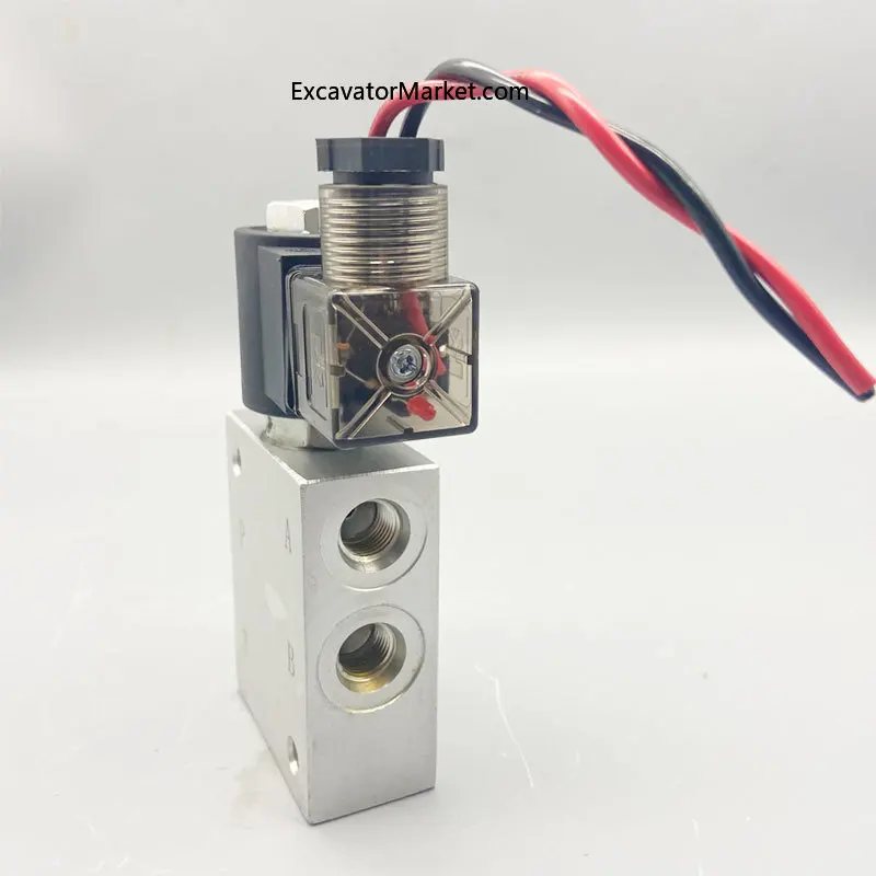 Excavator Parts 12v 24v Quick Connector Hydraulic Solenoid Valve Quick Joint Cylinder Solenoid Valve High Quality