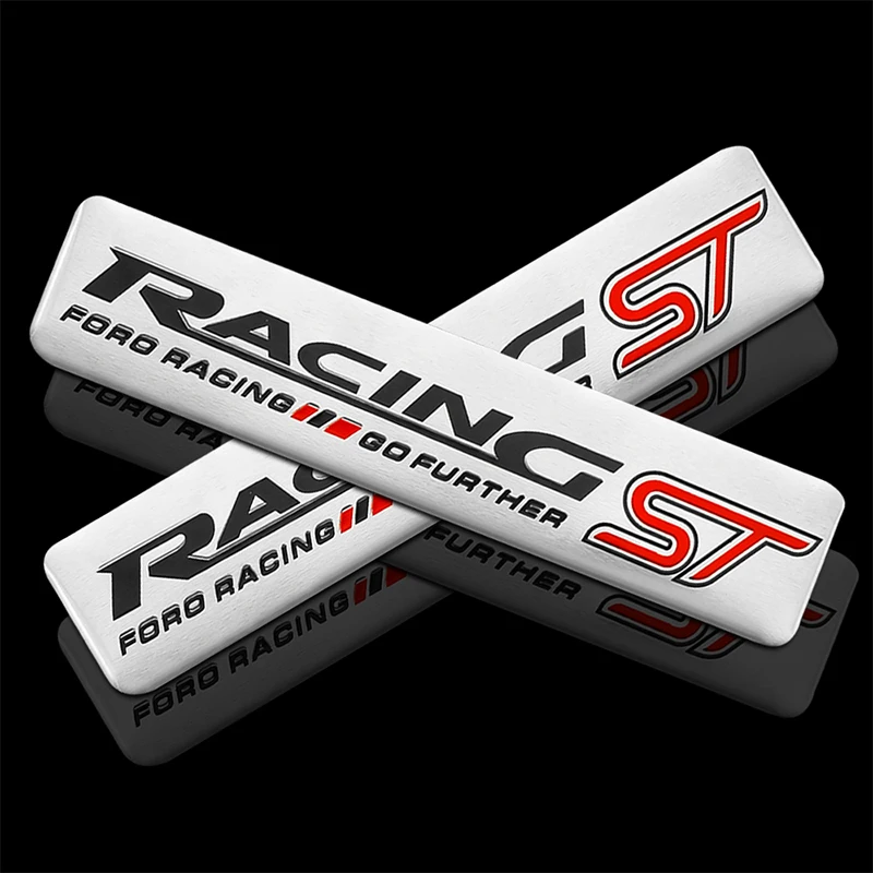 ST Racing Car Logo Badge Sticker Fashion Styling Auto Emblem 3D Aluminum Decals Modified Stickers For Ford Focus 2 3 Mondeo Mk2