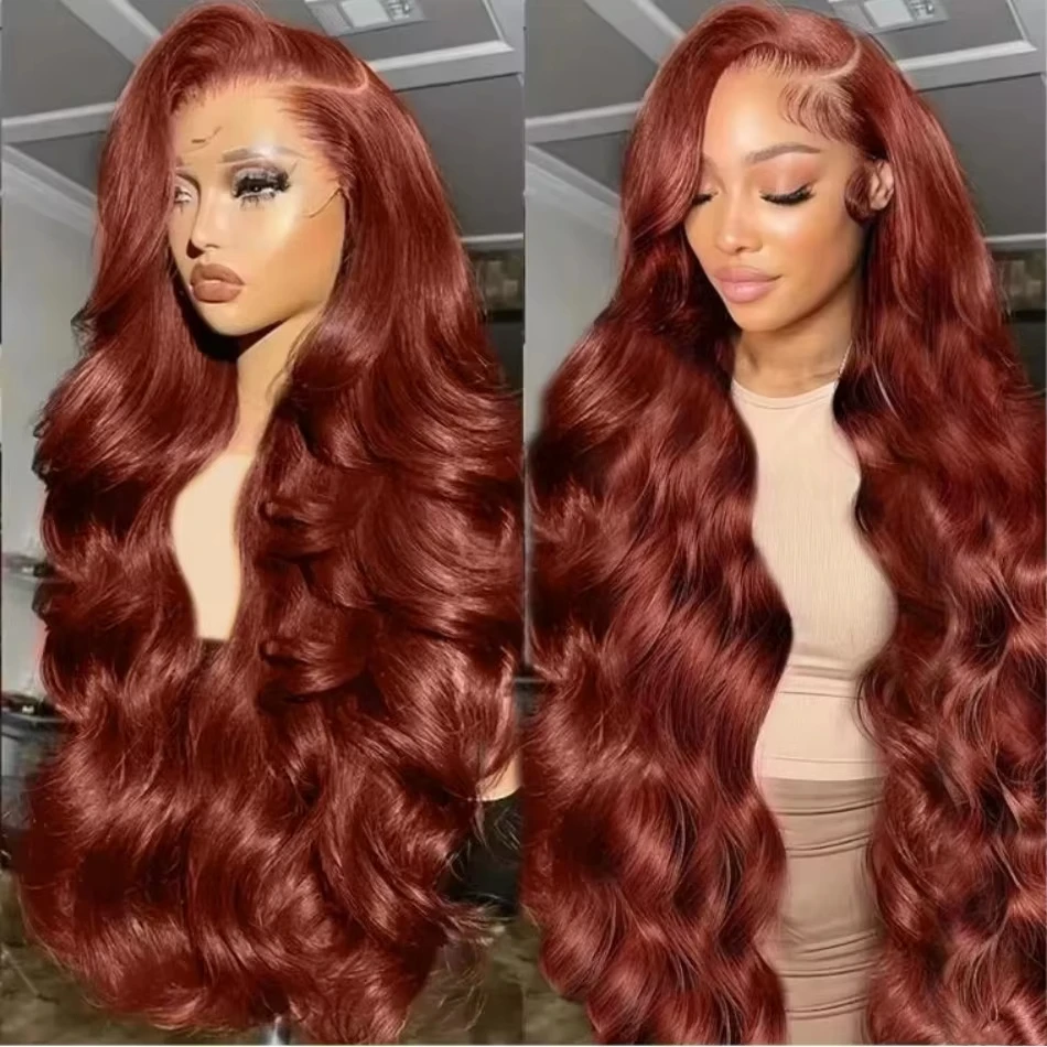 

30 Inch 250% Density Reddish Brown Body Wave 13x6 HD Lace Front Wig 13x4 Lace Frontal Wig Wigs Brazilian Remy Hair For Women