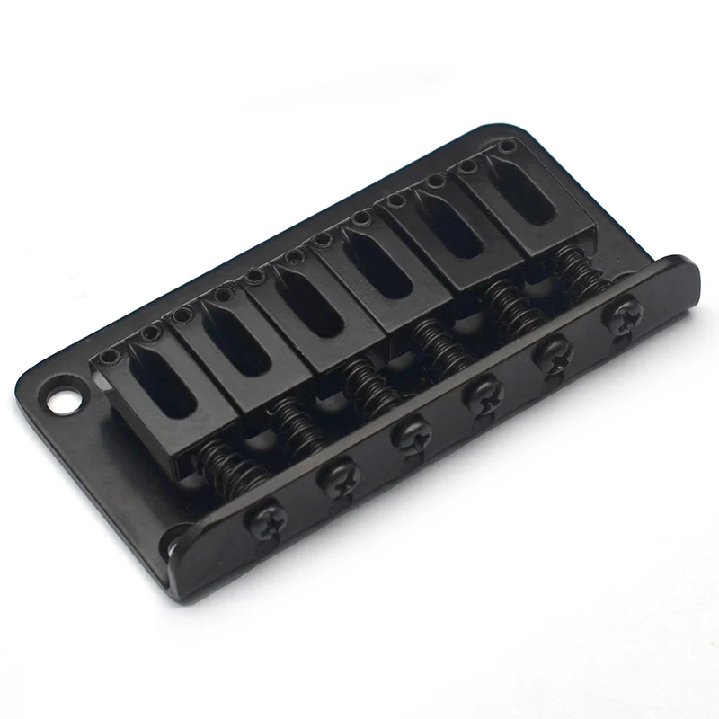 6 String Guitar Bridge 78x42MM Fixed Electric Guitar Bridge Guitar Tailpiece Black/Chrome