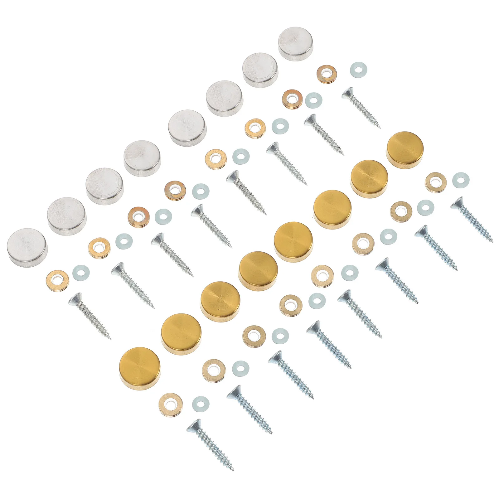 

16Sets Stainless Steel Mirror Screws Polished Finish Corrosion Resistant Cover Caps for Glass Acrylic Signs Advertising Boards