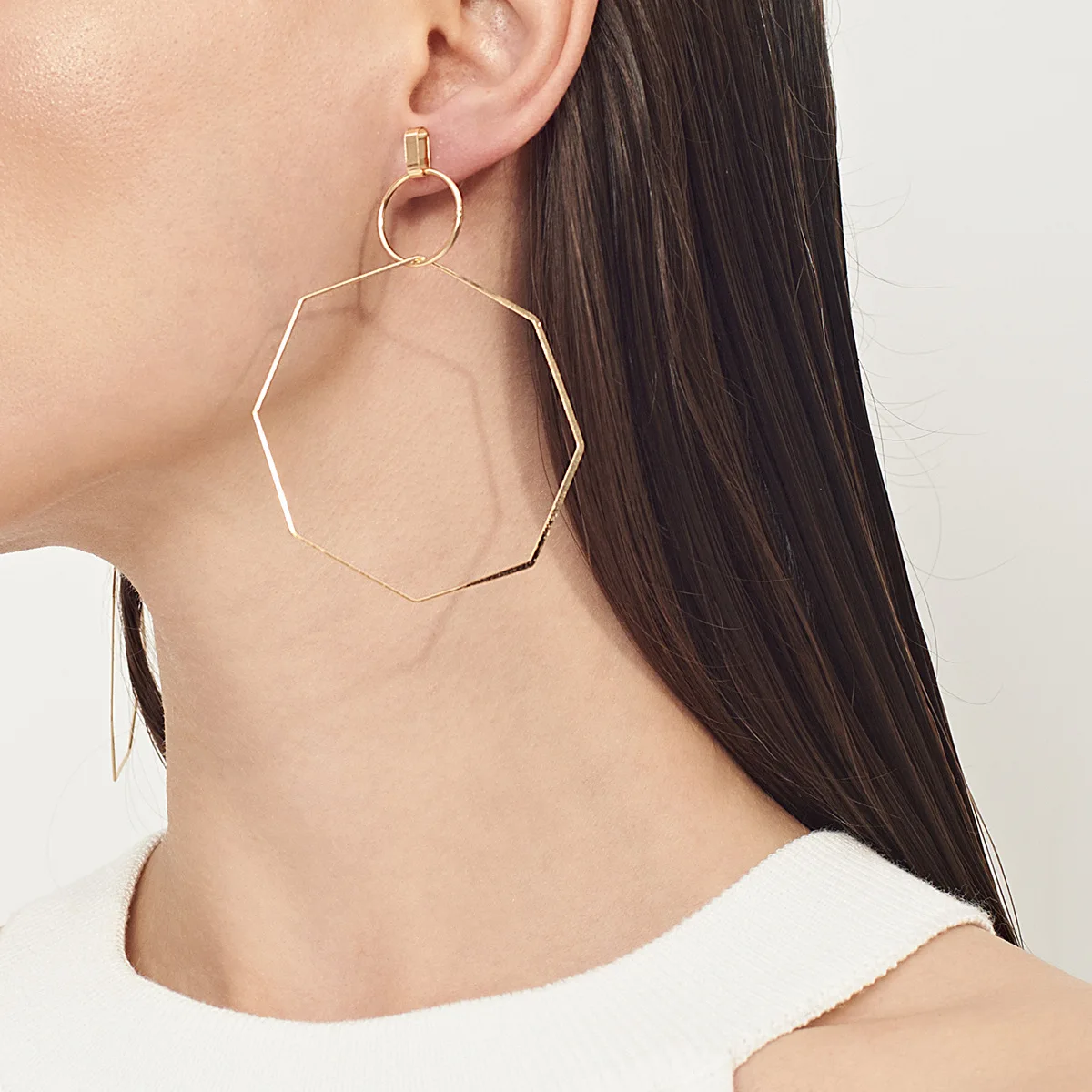Accessories, Personalized Fashion Versatile Exaggerated Earrings, Empty Geometric Simple Earrings Women