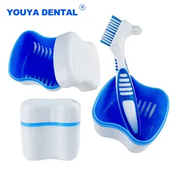 Dental Denture Box Bathroom False Tooth Holder Mouth Guard Orthodontic Case Teeth Container Oral Hygiene Supplies Organizer