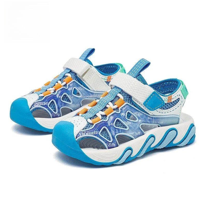 Children Sandals Boys Fashion Hook&loop Sandals Breathable Beach Shoes for Kids Thick Bottom Comfort Walking Shoes