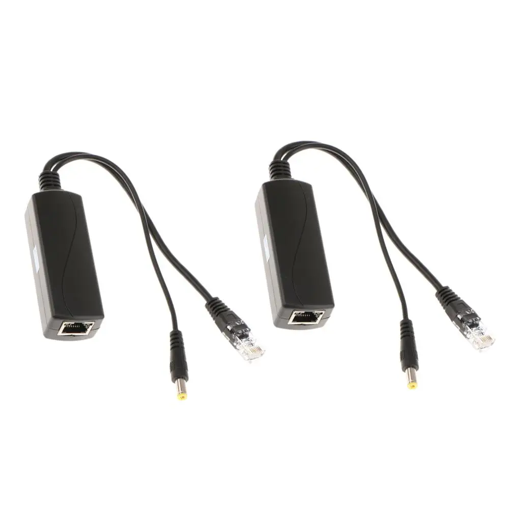 

POE Splitter Adapter 48V to 12V Plastic Converter Kit Stable Network Bridge for Home Office Monitoring