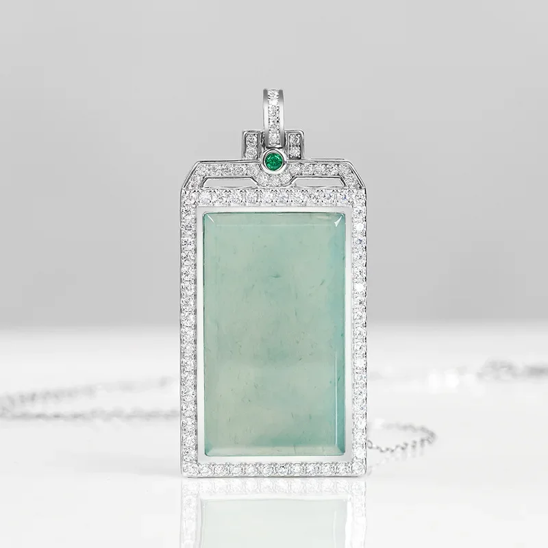 

Burmese Jade Pendant Necklace Emerald Natural Jadeite Necklaces Stone Pendants Accessories 925 Silver Chinese Fashion Green