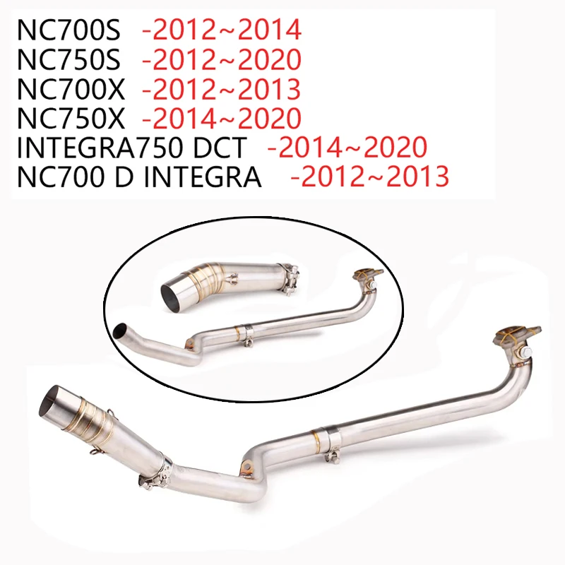 Motorrad-Auspuffrohr, vorderes Mittelrohr, Slip-On für NC700X NC700S NC750X NC 750 DCT NC750S 2012 - 2020