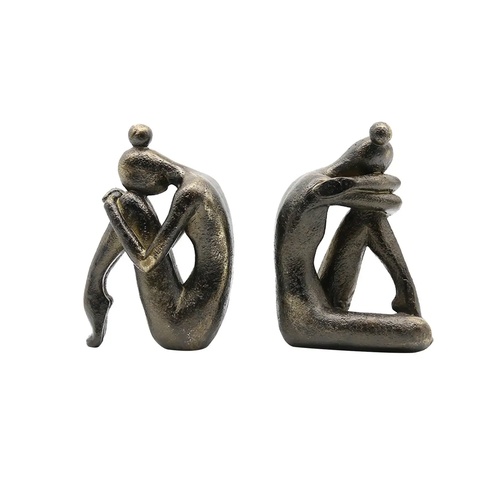 Thinker Bookends Figurine Bookend Nordic Sculpture Book Stand Holder Resin Book