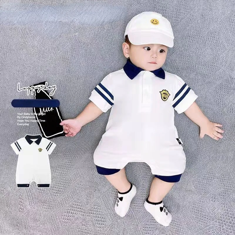 

Cotton Newborn Baby Romper Short Sleeve Polo Shirt Overalls Jumpsuit For Girls Babies Bodysuit Summer Kid Clothes 0-18 Months