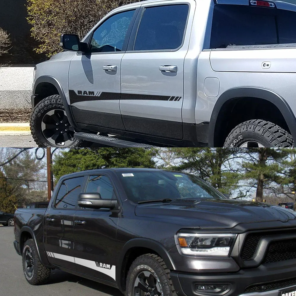 Pickup Door Side Skirt Stickers For Dodge RAM 1500 2500 Rebel Truck Graphics Decal Car Custom Vinyl Decor Decal Auto Accessories