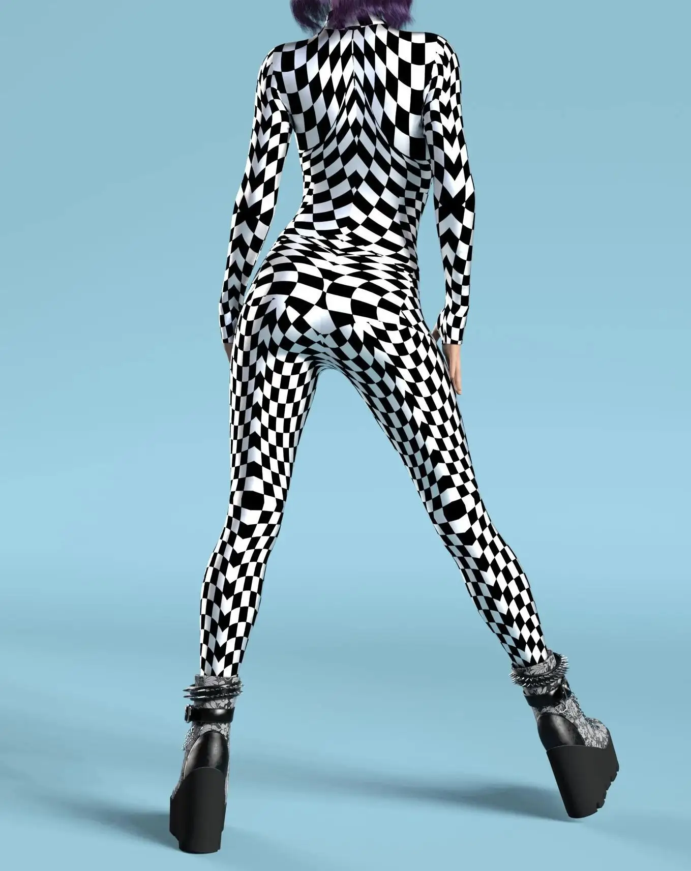 Sexy Leopardenmuster-Overall für Damen, Party-Kostüm, enganliegender Jumpsuit, Onesie-Kostüm, elastischer Bodysuit für Feiertage und Spiele. – Detail 8