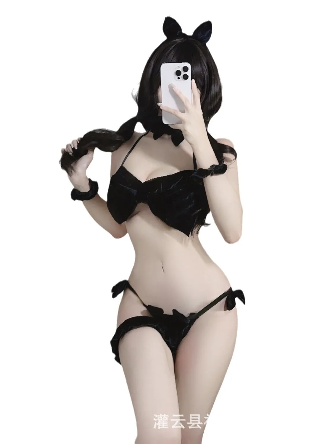 Costume de batterie en Y pour femme, uniforme de lingerie sexy, velours doré séduisant, nœud sans bretelles, comparateur de jeu sexy, ensemble chat fille, mode, nouveau, FET4