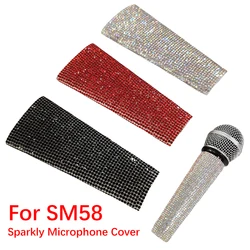 New Microphone Glitter Cover Microphone Sleeve Bling Microphone Cover Skin Rhinestones Mic Handle Cover for SM58 Wireless Mic