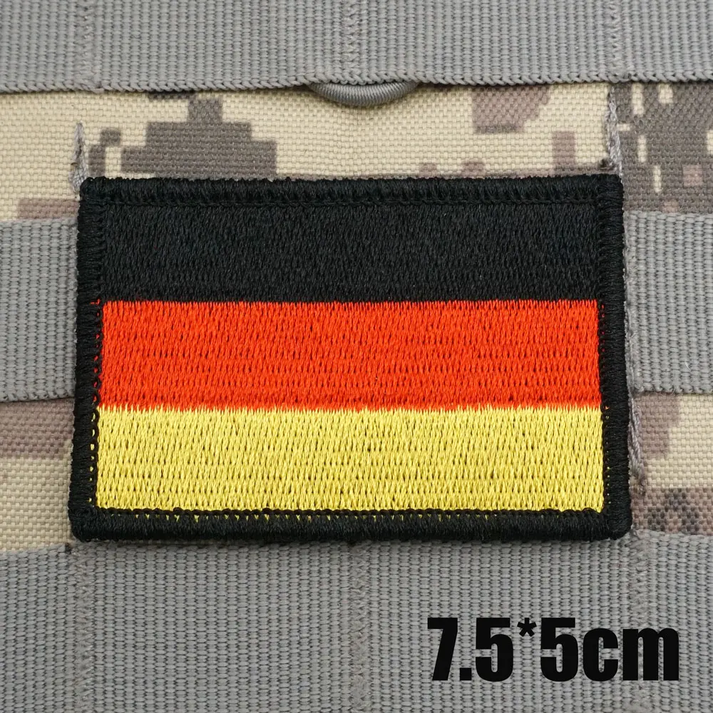 GERMANY FLAG Military Tactical Embroidered Patches  Armband Backpack Badge with Hook Backing