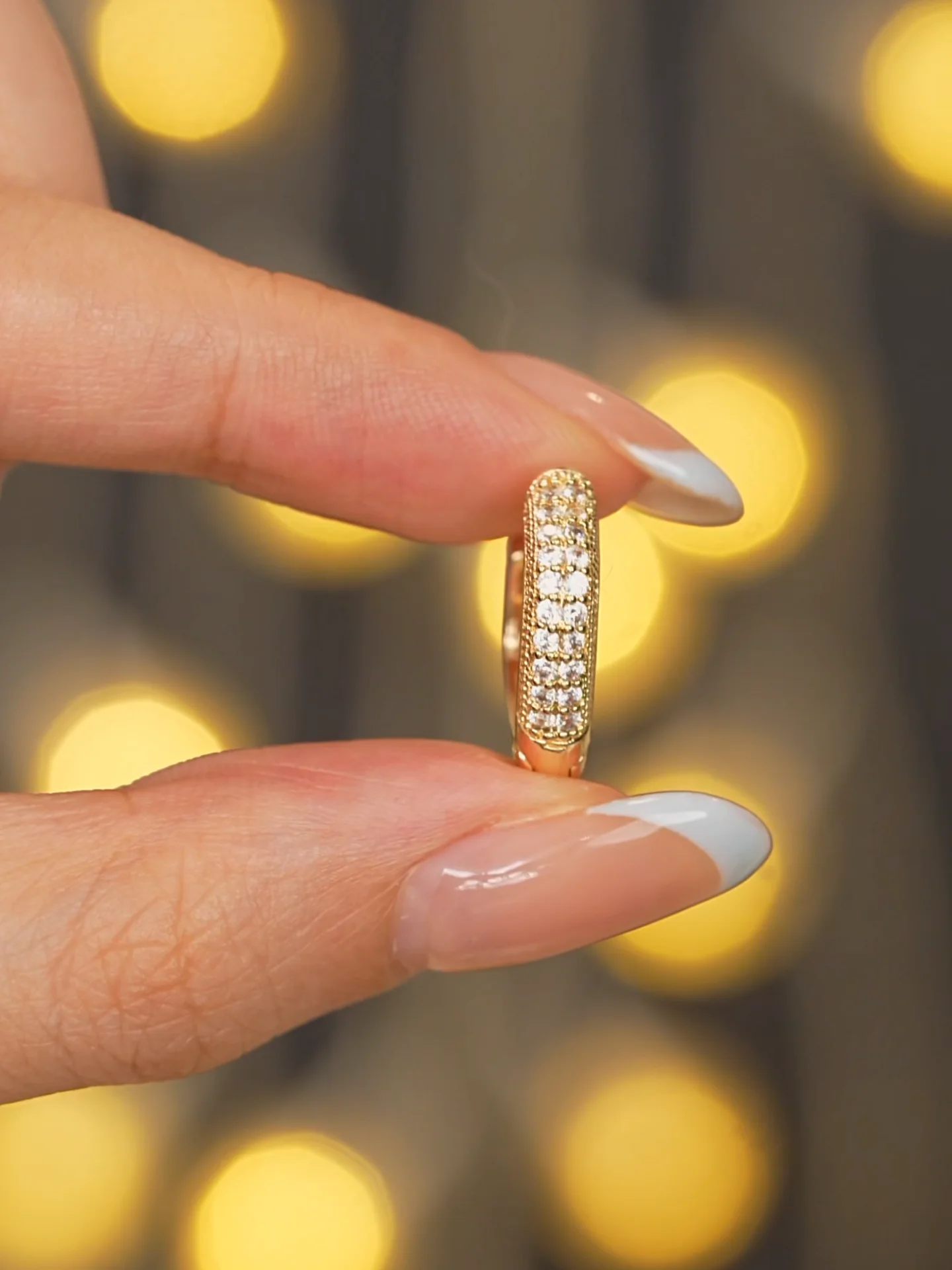 Mchic تتجه مايكرو مطعمة زركونيا ساحة هوب أقراط للنساء الذهب اللون شيك رائعة المجوهرات اليومية بالجملة #2